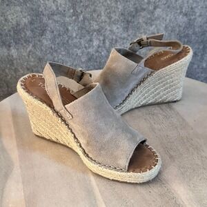 TOMS Monica Wedge Espadrilles Sandals Desert Taupe Womens Size 8